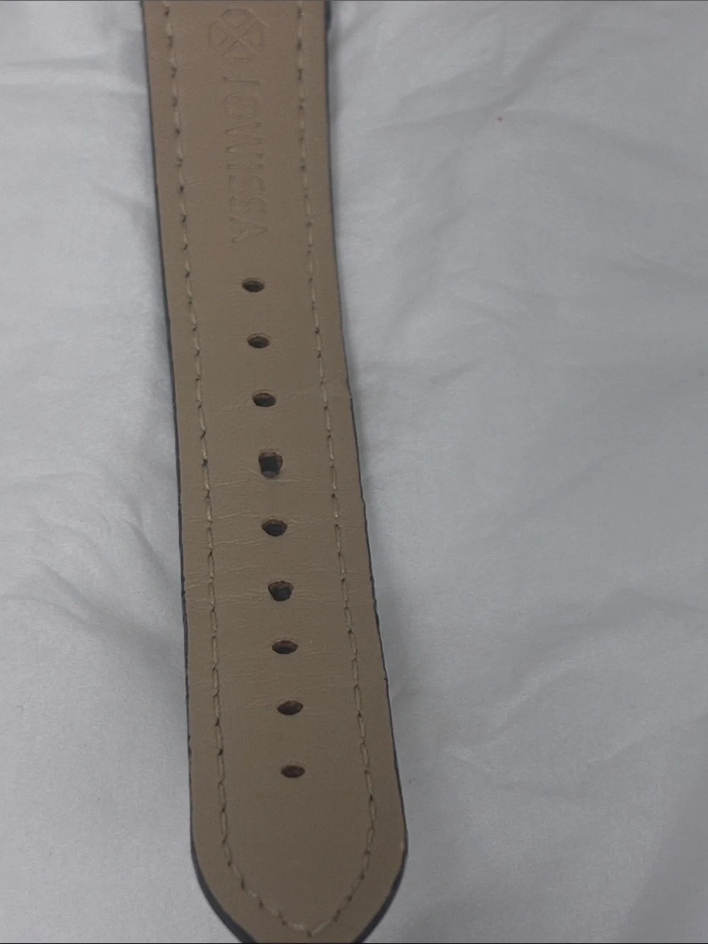 Women Jowissa Swiss  Blue Faceted Crystal Accent Leather Strap Watch